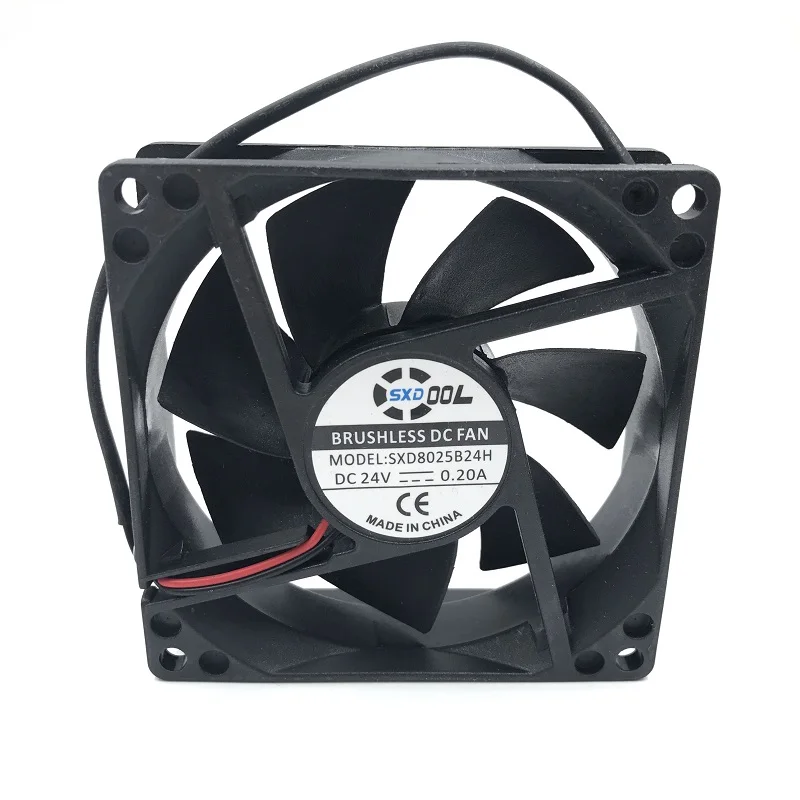 Двойной шариковый подшипник SXDOOL SXD8025B24H 80*80*25 мм постоянный ток 24 В 0.20A 2P 3800 об/мин