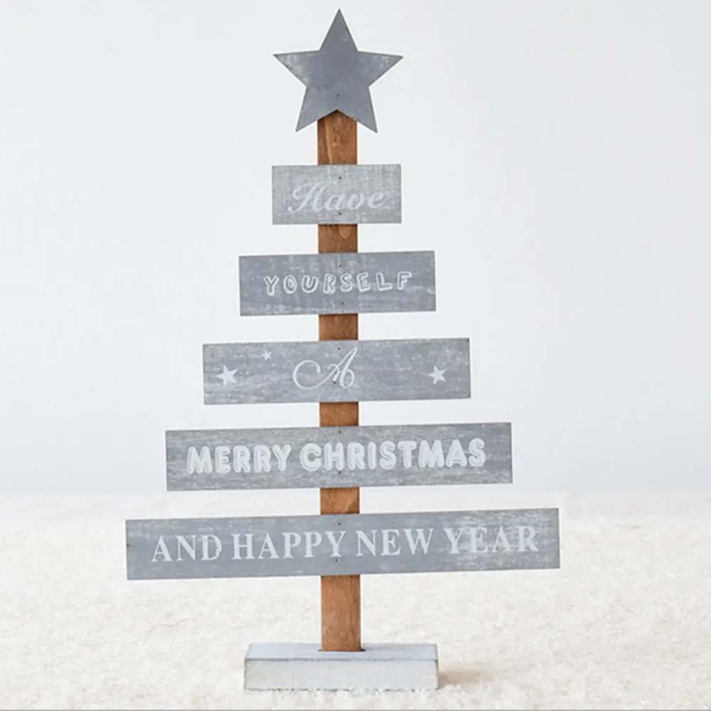 2019 Wooden Desktop Christmas Tree Beautiful Holiday for Toy Drop Shipping | Дом и сад