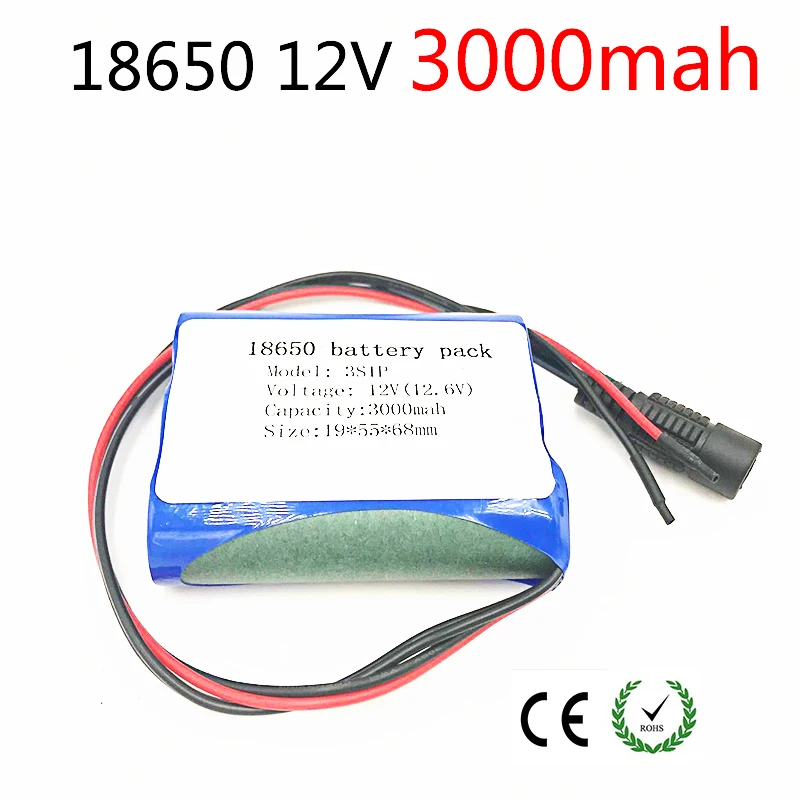 Laudation 12 v аккумуляторная батарея 3000 мА/ч 3s1p литиевая с bms Защита от перегрузки для