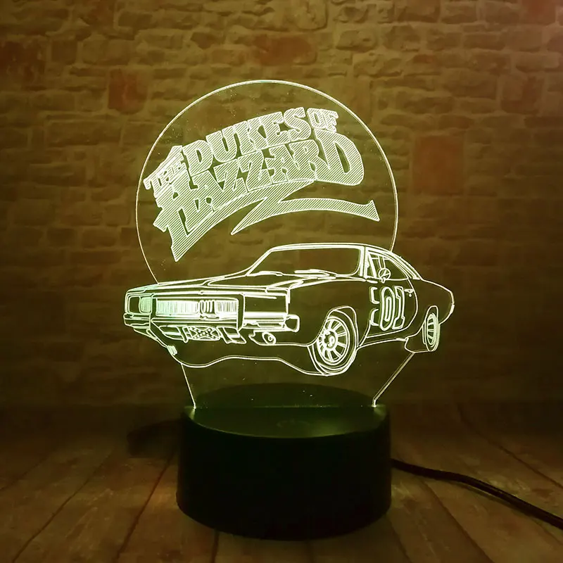 Люминесцентная модель автомобиля дукеры гамащерицы игрушки 3D ночсветильник