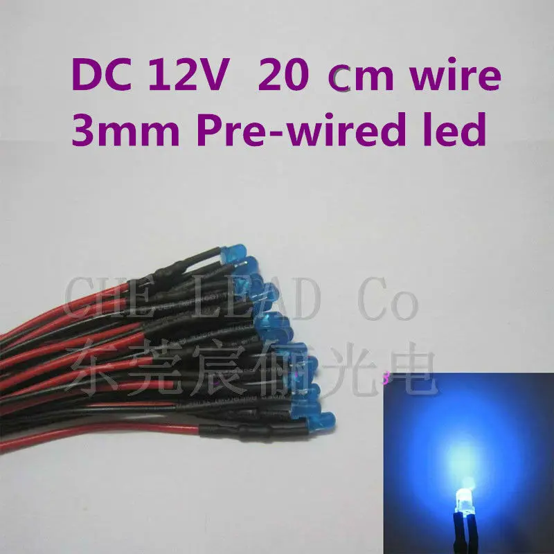 Предварительно Проводные светодиодные лампы dip led 100 шт./лот 12 В/24 В постоянного