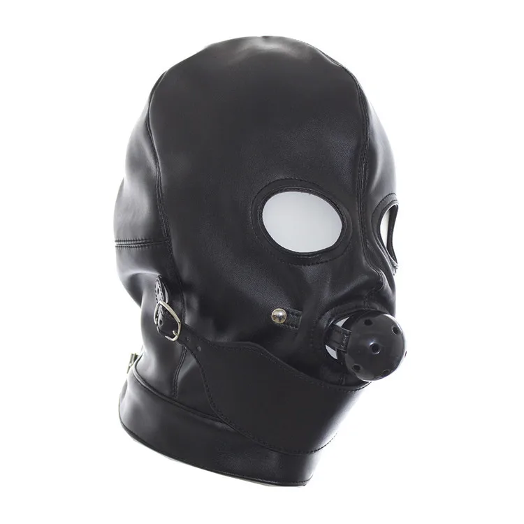 Flirting Toys Leather Head Covers Gag Open-eye Plugs Binding Blindfold Masks Bdsm Hood Adult Sex Game | Красота и здоровье
