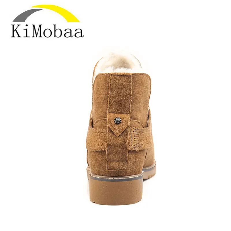 Kimobaa Mujer Chaussure/Женские зимние ботинки ручной работы сезон 2017 г. Для женщин шерсть