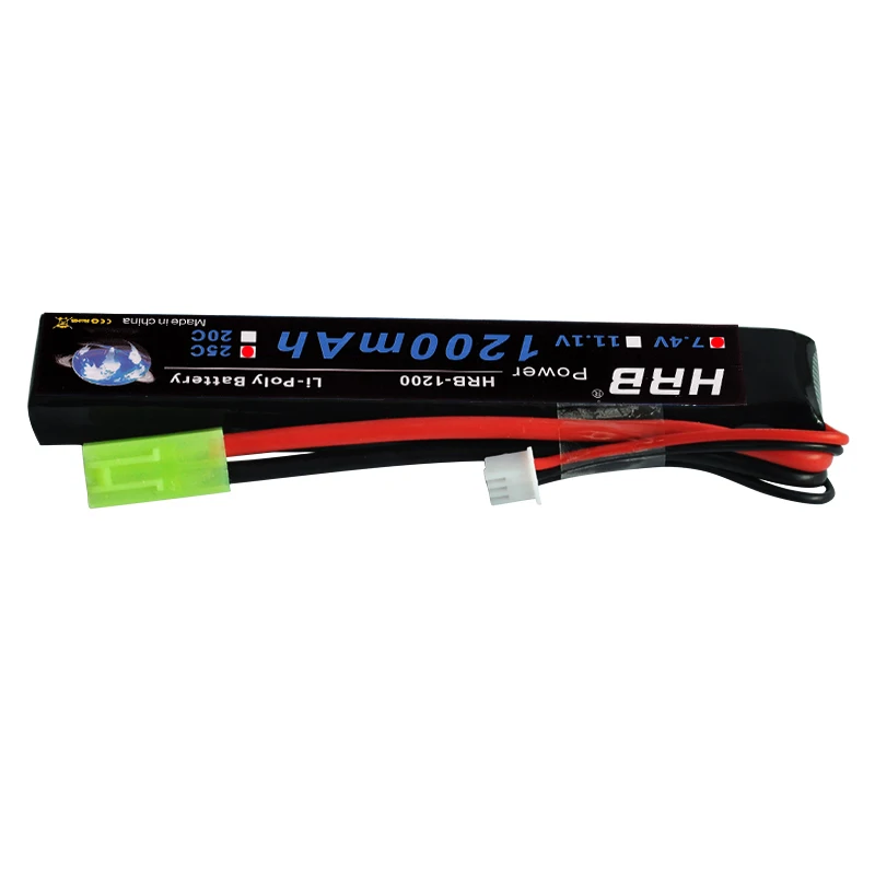 HRB RC Lipo Батарея 2 S 7 4 В 1200 мАч 25C 50C для мини Тамия страйкбол BB пистолет Акку