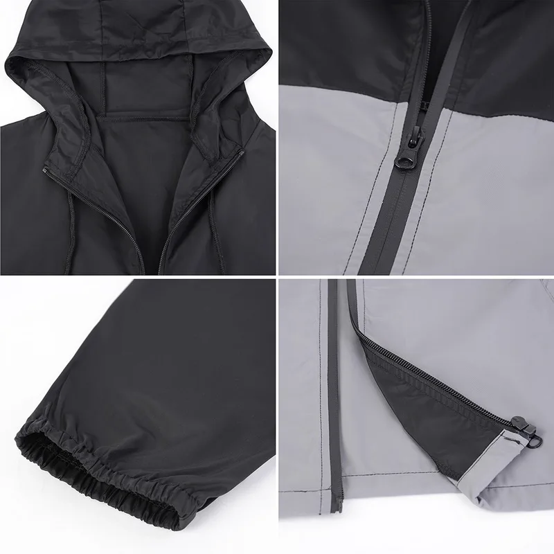 Новая повседневная куртка с капюшоном мужская длинным рукавом на молнии Veste Homme
