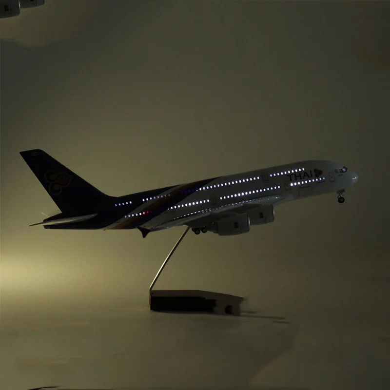 1/160 масштаб самолет Airbus A380 Таиланд Тайская авиакомпания модель с легкой литой