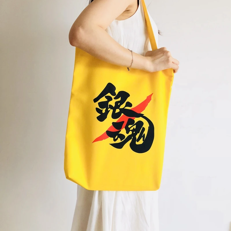 

Gintama Fashion Anime Canvas Shoulder Bags Shopping Bag Cartoon Tote Handbag Travel Lady Girls New