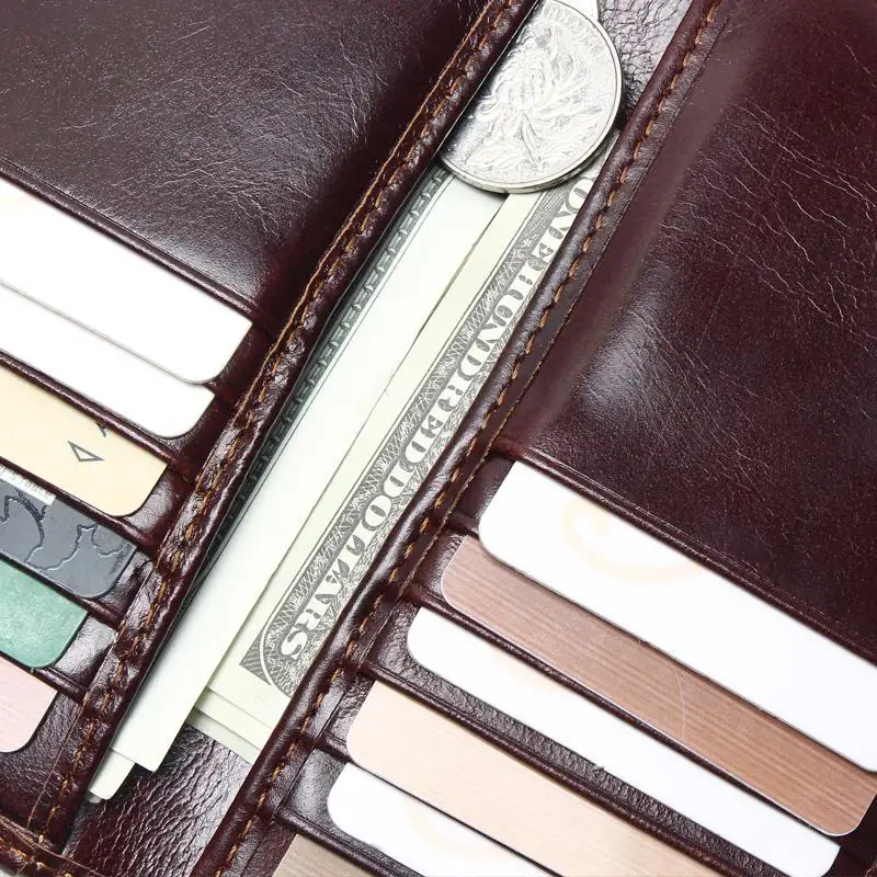 Новый блокировки радиочастотной идентификации 100% натуральная кожа Для мужчин