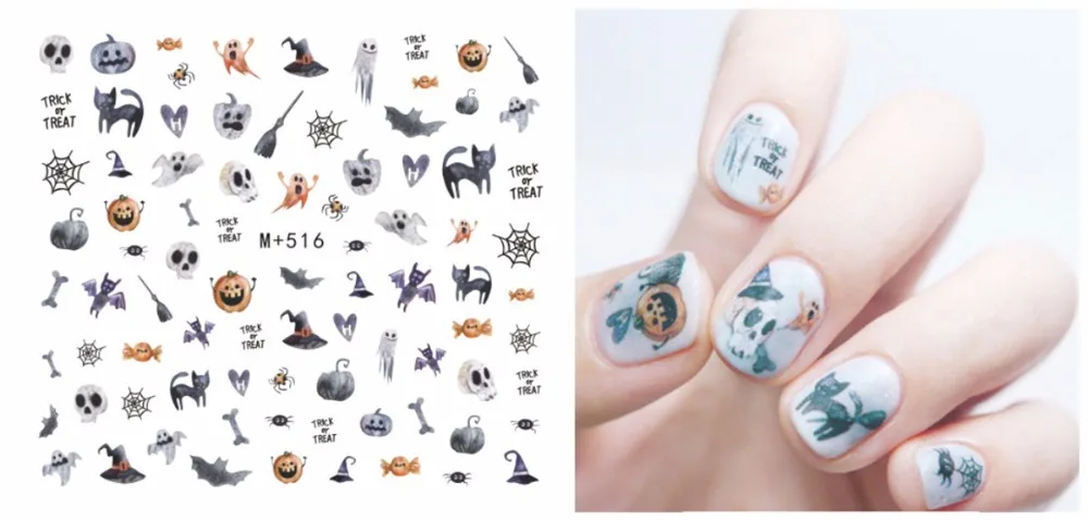 1 шт. переводные наклейки для ногтей на Хэллоуин | Красота и здоровье