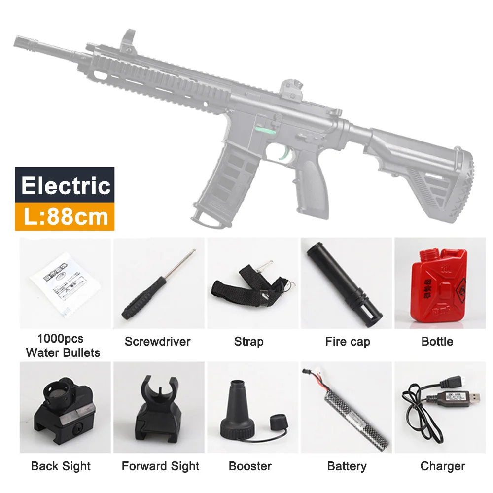 Black Электрические игрушки M416 водный пистолет гелевый бластер гелевый шар страйкбол воздушные пистолеты Снайпер Автоматическая наружная стрельба игра игрушка для мальчиков и взрослых - Цвет: Black