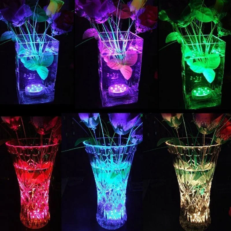 Светодиодный подводный ночник RGB 10 16 цветов аккумулятор + 24-клавишный