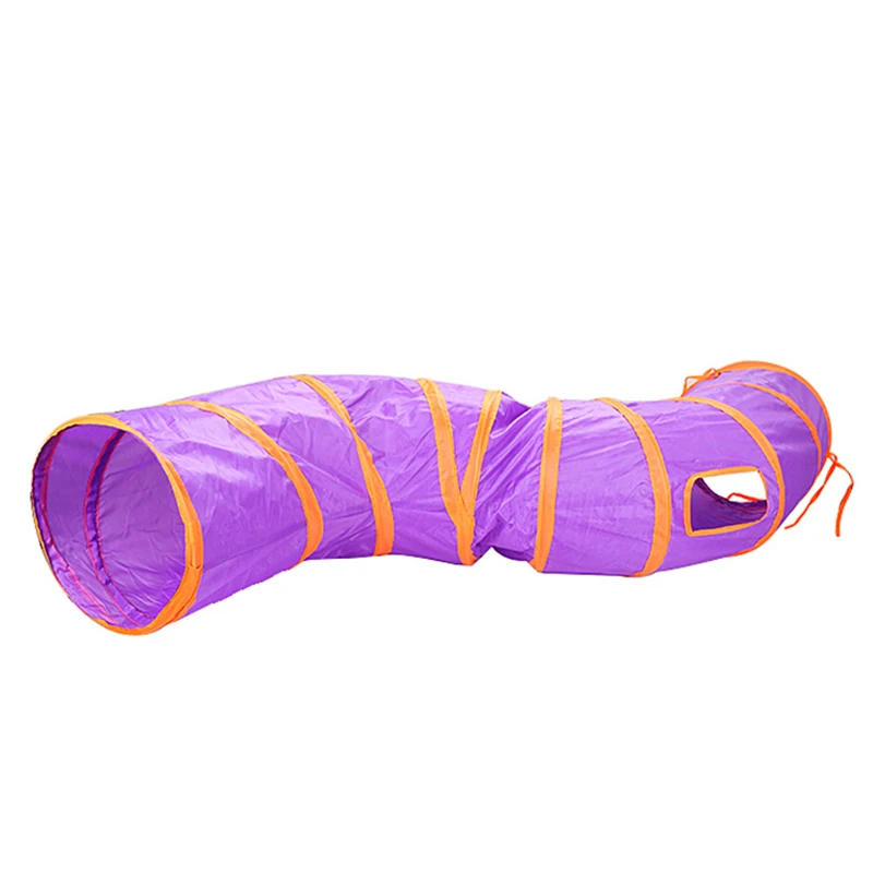 S Pet туннель кошка игрушка играть коричневый складной 3 отверстия котёнок Кот