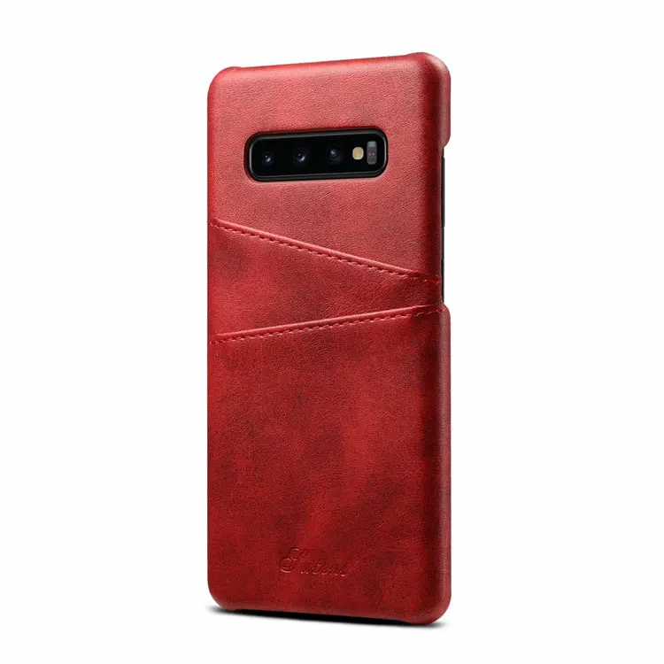 red В стиле ретро из искусственной кожи чехол для samsung Galaxy S10 E/S10/S10 плюс задняя крышка чехол до середины икры зерна чехол для телефона с Отделом для карточек Защитная крышка - Цвет: red