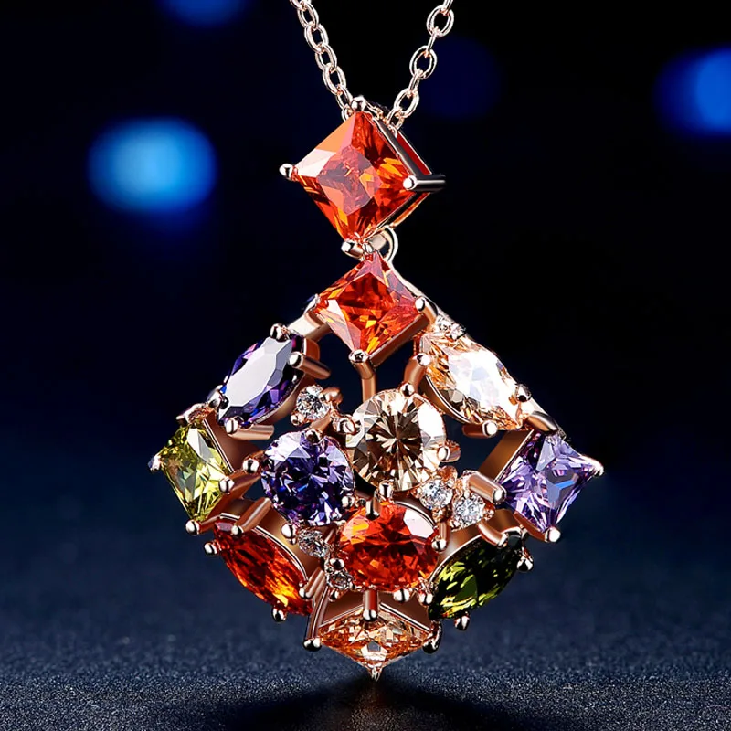 2016 дамы роскошные украшения автоаксессуары мультиколорной цирконий камень