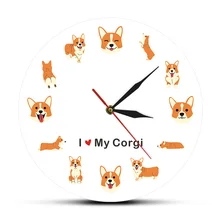 I love my Corgi культовый силуэт Очаровательная собака яркие настенные