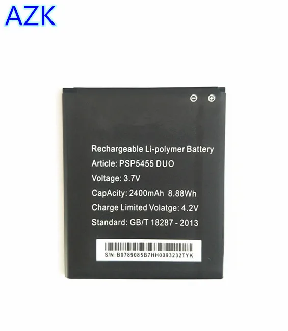 AZK 10 шт. перезаряжаемый 3 7 в 2400 мАч PSP5455 DUO Аккумулятор для Prestigio Multiphone аккумулятор