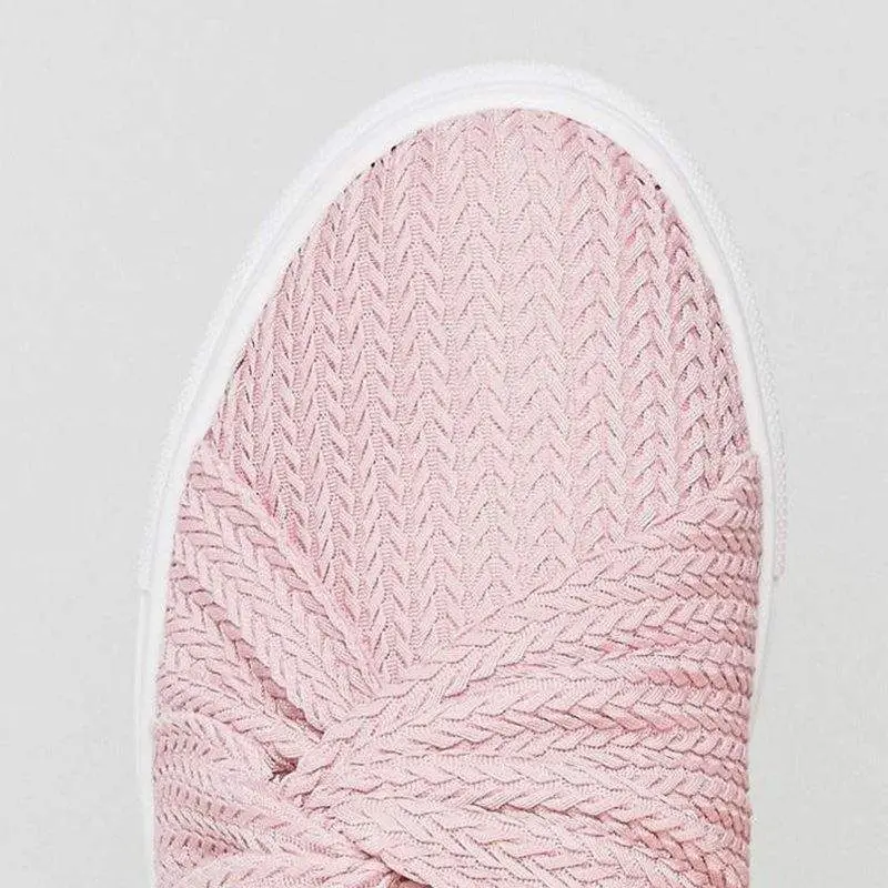 

New Spring Women Casual Shoes Flats Stretch Sneakers Slip On Ladies Shoes For Women Sneaker Breathable Bow Loafers