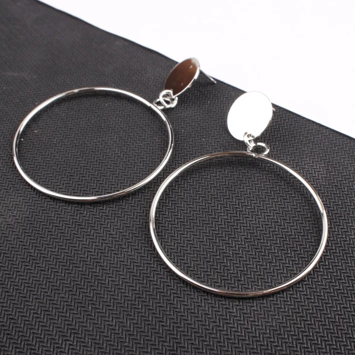 Kristi Tina European Exaggerated Temperament Metal Large Circle Earrings Japan And South Korea Trend Personality E | Украшения и
