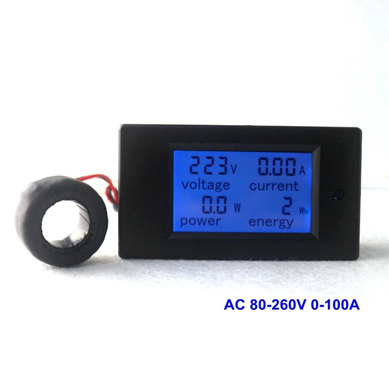 Цифровой AC80 260V 100A вольтметр с трансформаторной катушкой AC 220V Индикатор