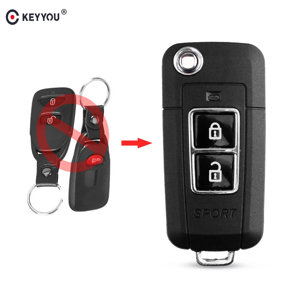 KEYYOU модифицированный 2 + 1 3 кнопки флип Автомобильный ключ оболочка для Hyundai Tucson ix35