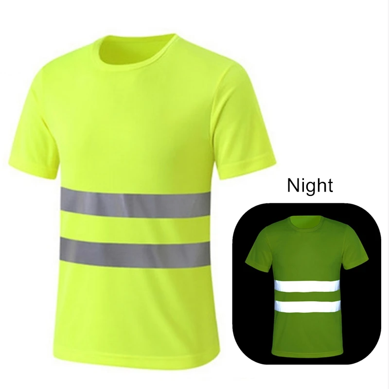 

Quick Dry Night Safety Work Shirt Summer Reflective T Shirt For Night Work Safety Clothing Breathable Work Clothes Workwear