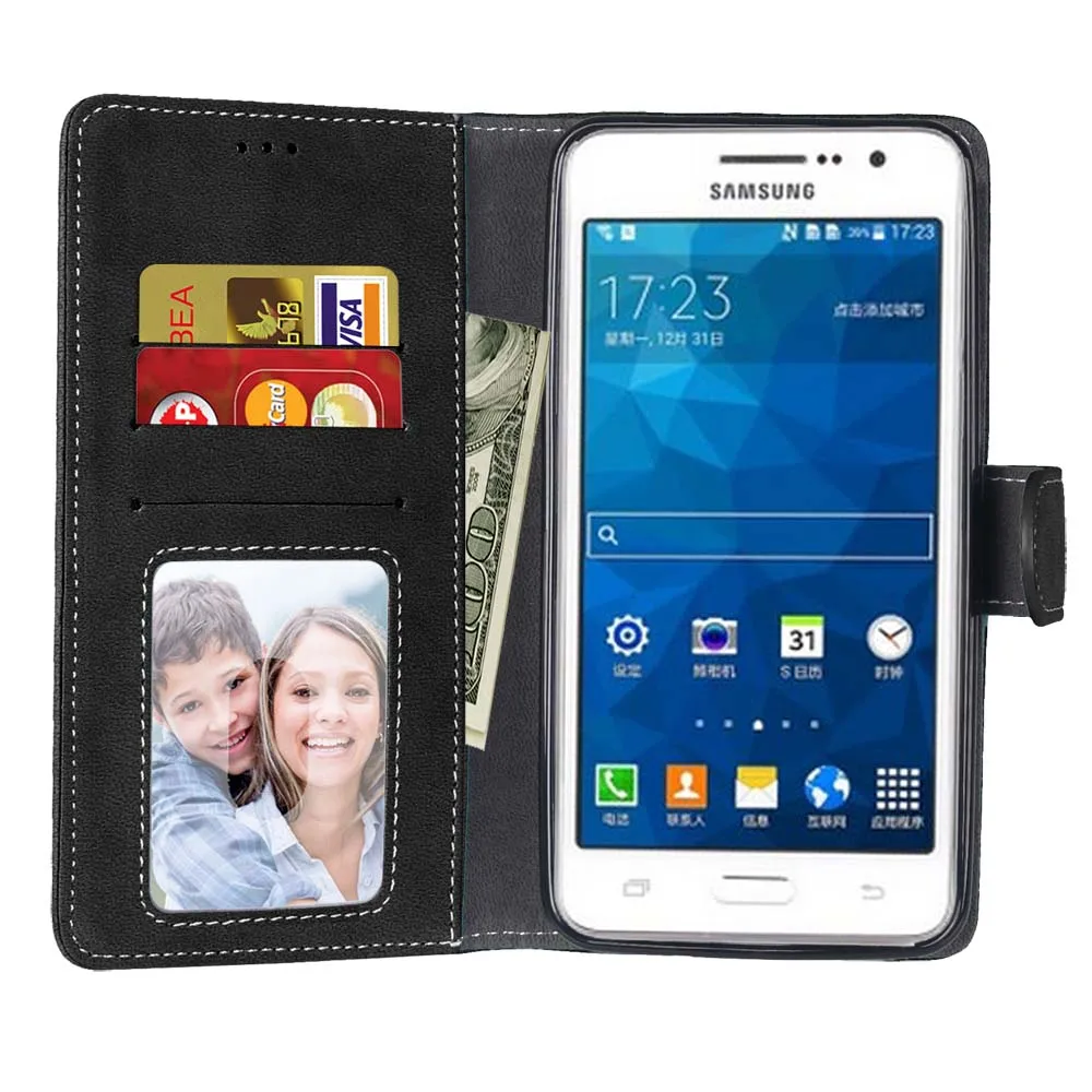 Чехол для Samsung Galaxy Grand Neo Plus i9060 & Duos i9082 I9080 с отделением карт и подставкой Кожаный