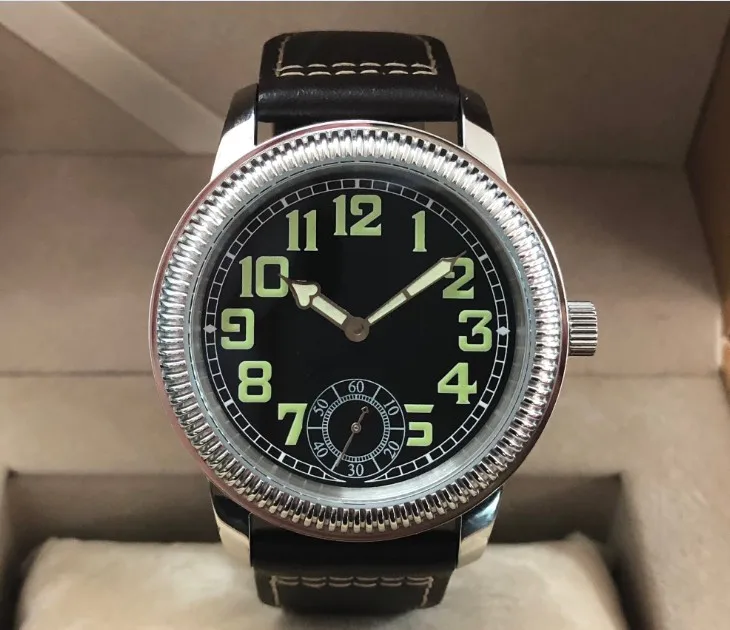 Мужские наручные часы GEERVO механические светящиеся с черным циферблатом 44 мм 17