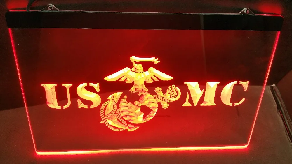 Неоновая светодиодсветодиодный световая вывеска USMC для клуба морской пехоты