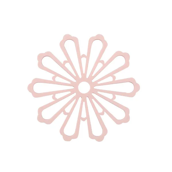 pink Шикарный цветок форма Coaster кофе мягкие пластиковые салфетки для обеденного стола коврик теплоизоляция Нескользящая Водонепроницаемая салфетка розовый серый - Цвет: pink