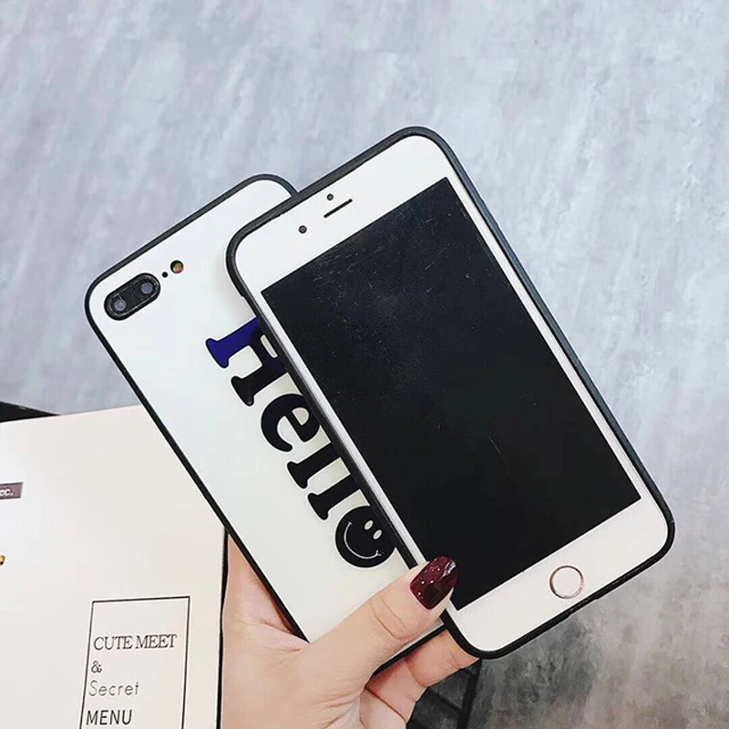 Чехол для мобильного телефона Smiley Apple X Hello iphone6s/7/8 plus защитный чехол iPhoneXS MAX Blu-Ray |
