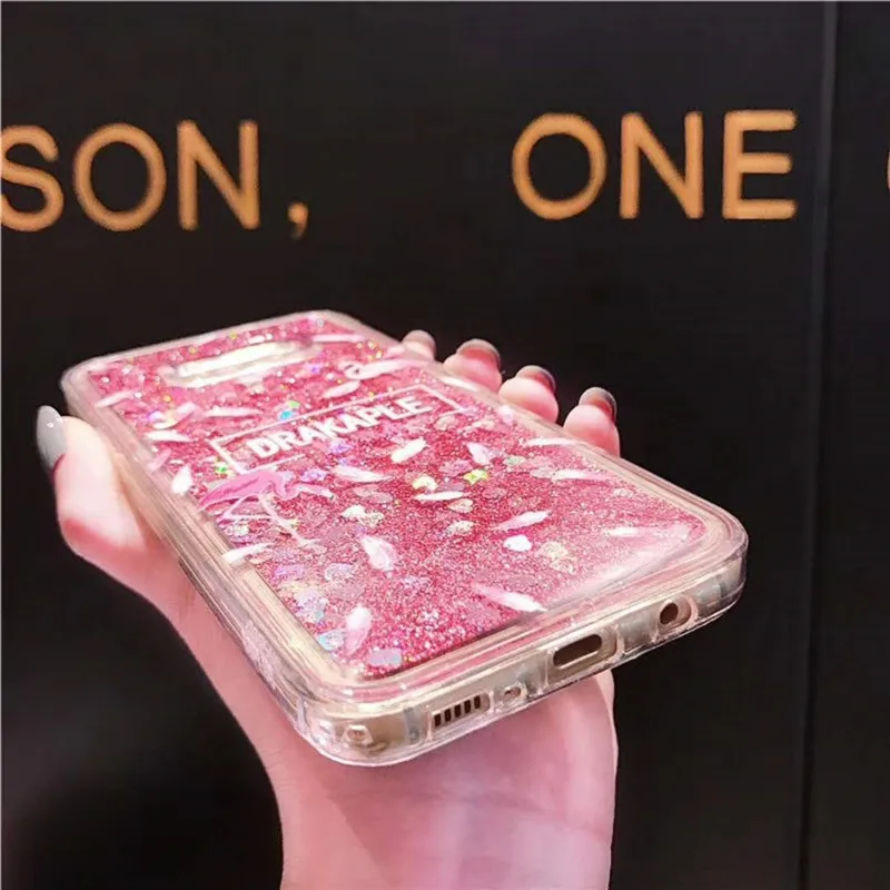 Блестящий чехол с перьями фламинго для Samsung galaxy S8 S9 Plus Note 9 8 A6 A8 2018 A3 A5 A7 J3 J5 J7 Pro
