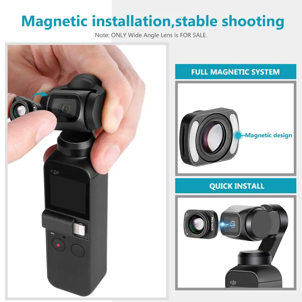 Neewer Широкий формат объектив для камеры DJI Osmo Карманный карданный 3 осевой