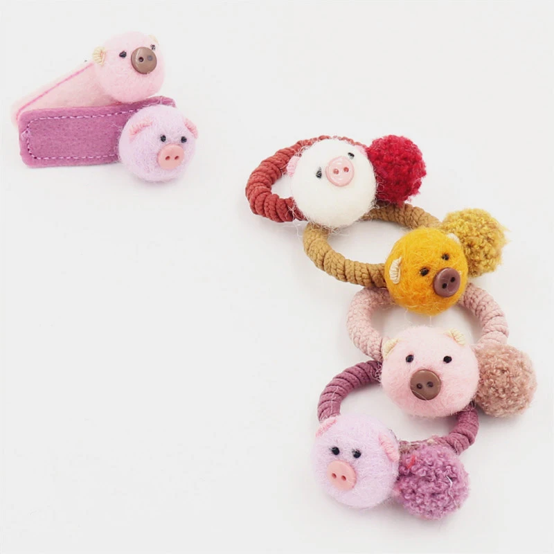 Korean Version of The New Children's Hair Clip Hairpin Cartoon Animal Rubber Band Cute Children Ball Rope Jewelry |