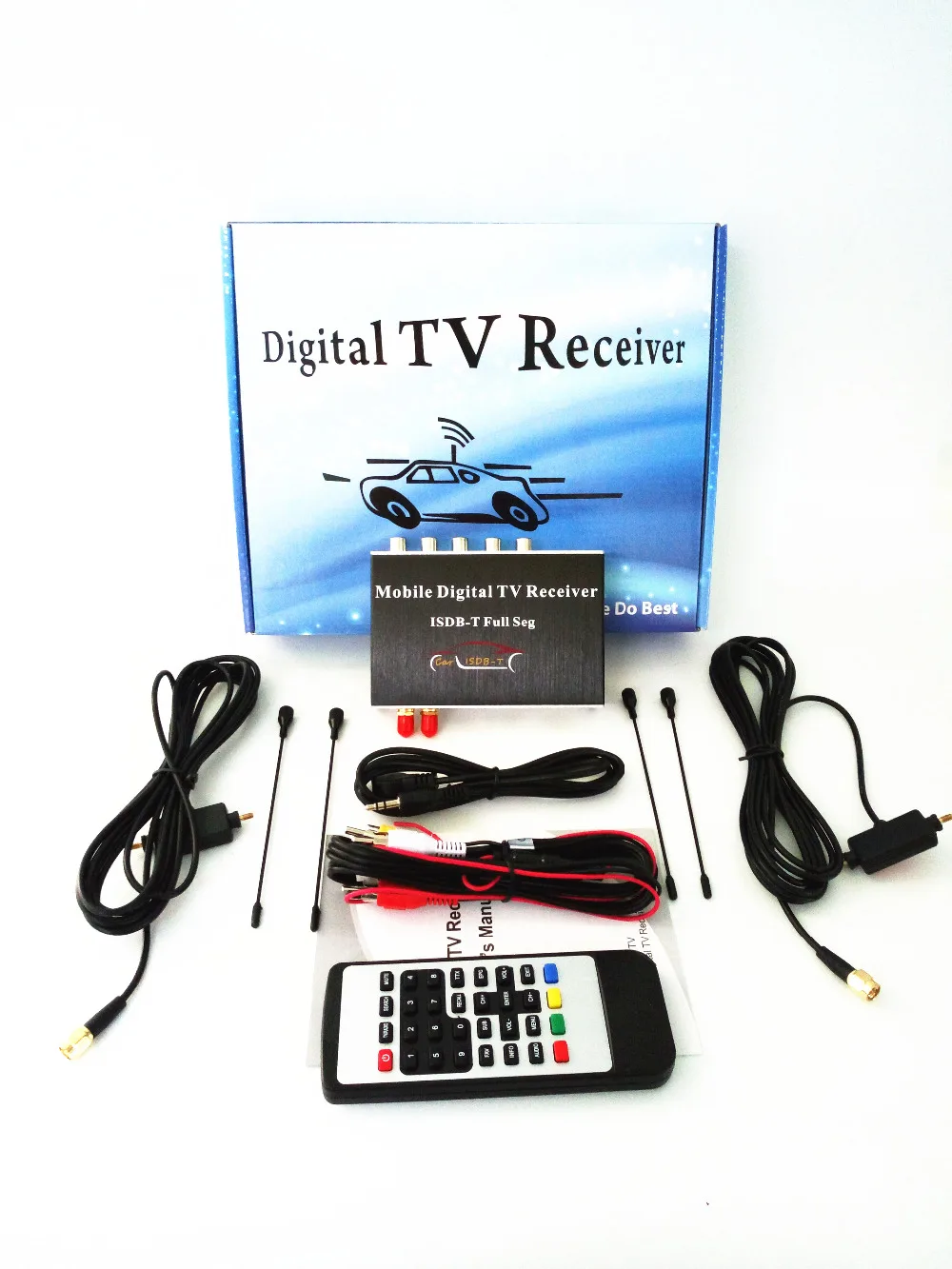 

140-190km/h Double Antenna ISDB-T Full Seg Mobile HD high Digital TV Box Car TV Receiver For Brazil Chile Argentina Peru Japan