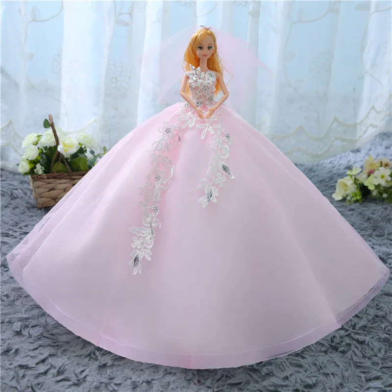 Mini Bride Trailing Wedding Doll Dream Princess Evening Party Clothes Wears Long Dress Set Child Birthday Present Girl's Gift | Игрушки и