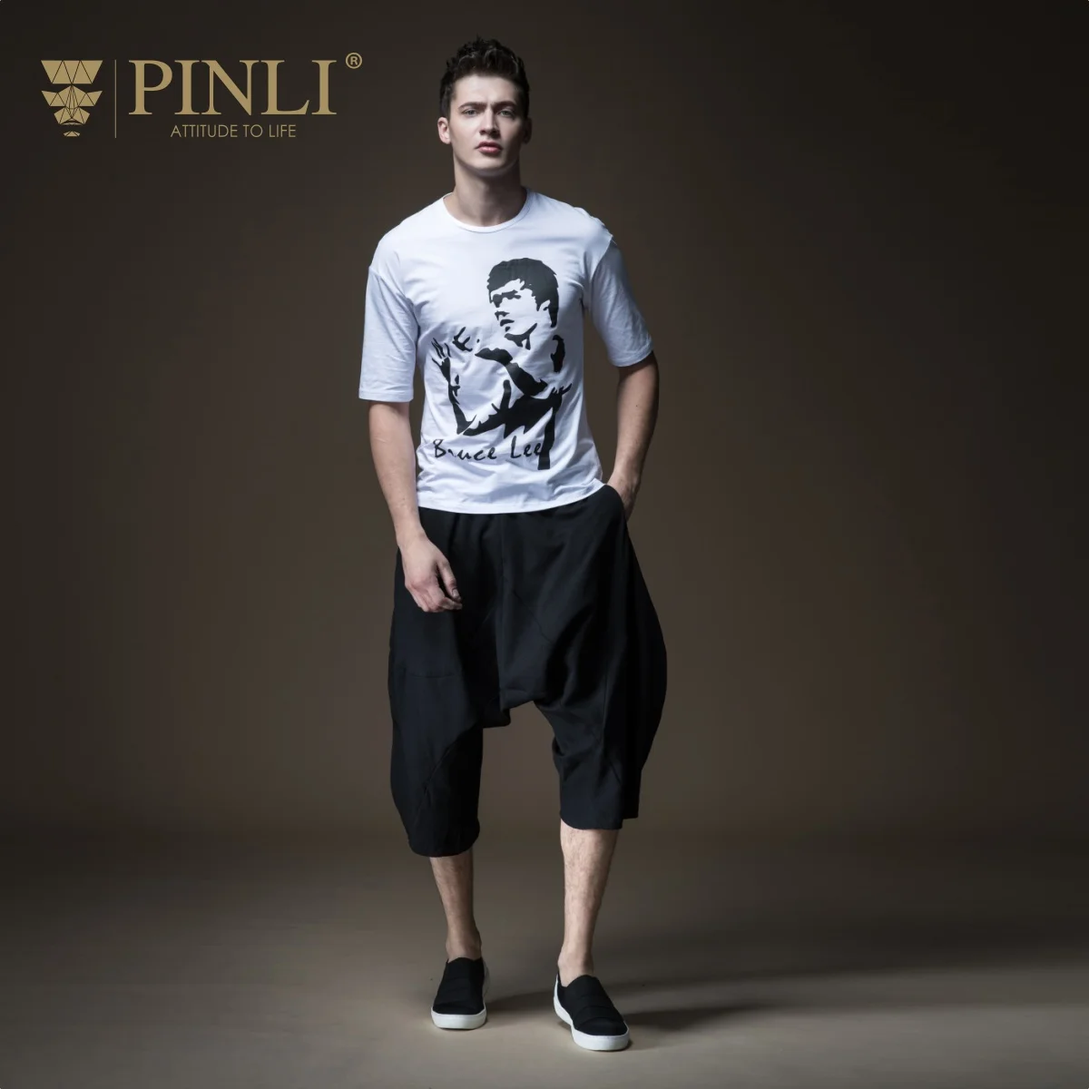 Мужские спортивные штаны свободные шаровары Pinli новая мужская одежда на лето