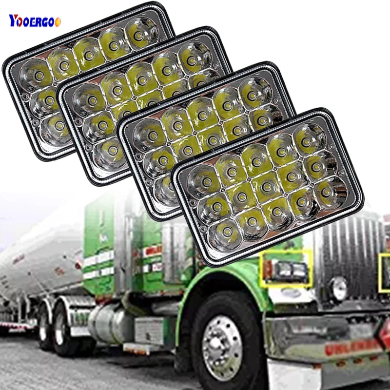 4X6 дюймовый светодиодный прямоугольный луч для Kenworth Peterbilt 378 357 379 в упаковке|Фара