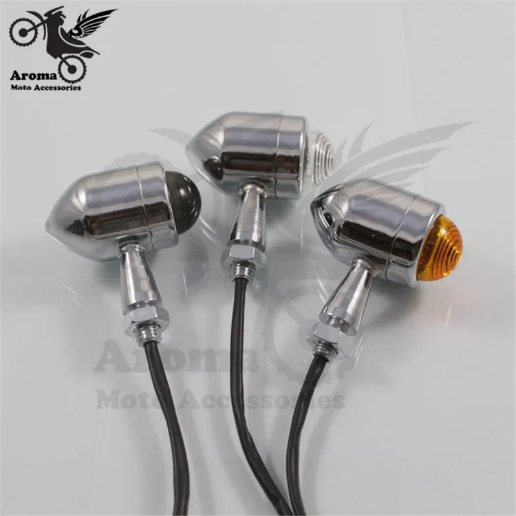 

12v motorcycle Turn signal light LED motorbike indicator amber blinker lamp flashers yellow lightingorange lens universal parts