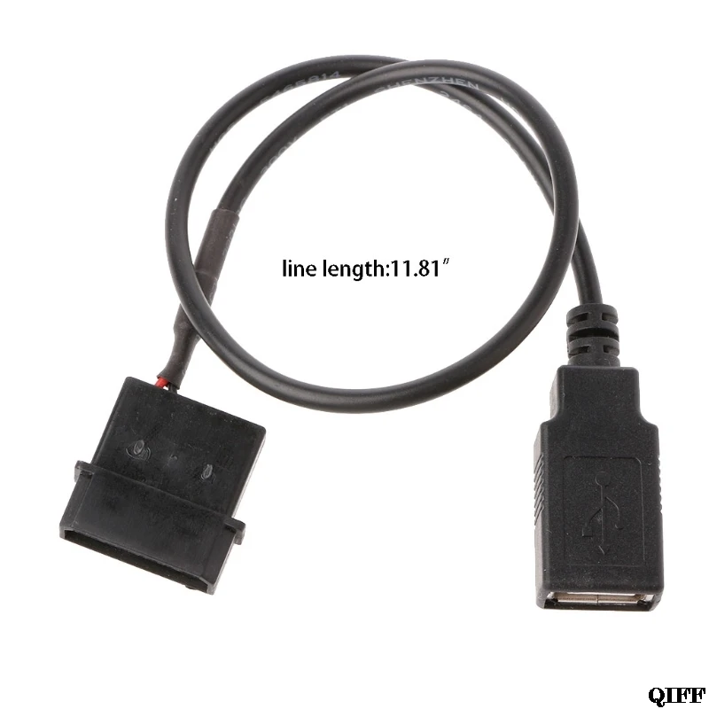 Прямая поставка и оптовая продажа 30 см внутренний 5 в 2 Pin IDE Molex к USB 0 Тип A женский