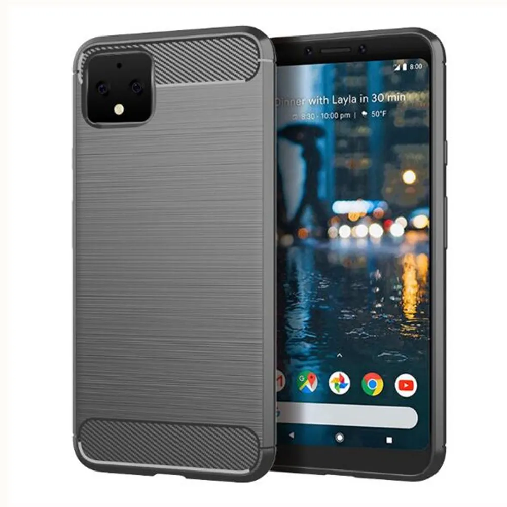 Чехол из углеродного волокна для Google Pixel 4 XL резиновый силиконовый чехол телефона