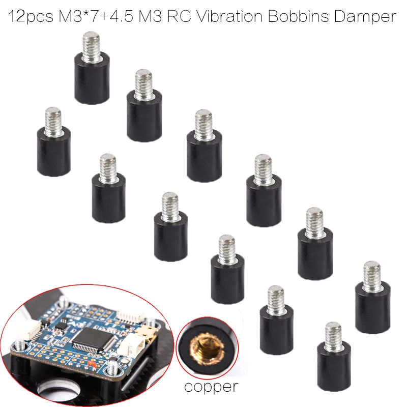 

12pcs/lot M3*7+4.5 M3 Anti-Vibration Fixed Screws Mounting Hardware Spacer Standoff/M3 Damper for Naze32 F3 F4 flight controller