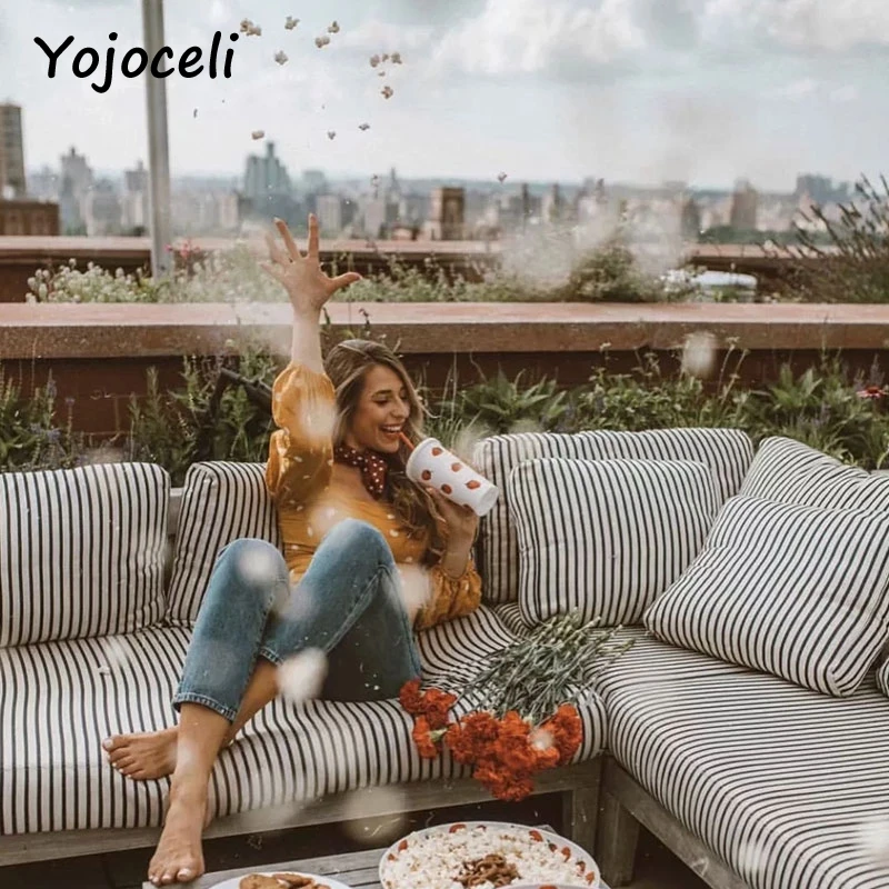 Yojocel chic романтическая квадратная Шея точка блузки рубашка Женская bodcion фонарь