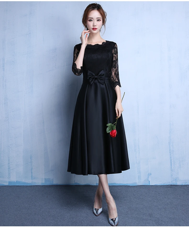 DongCMY кружева новая мода черного цвета размера плюс Robe De Roiree Вечерние Короткие вечерние платья