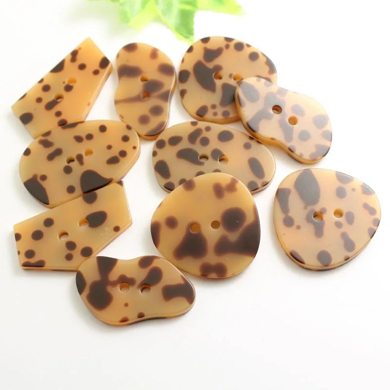 10 шт. модная женская ветровка с леопардовой текстурой и пуговицами 2 отверстия