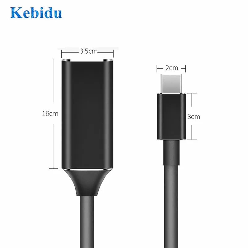 KEBIDU USB 3 1 C кабель папа мама Type к HDMI совместимый адаптер для ПК компьютер ТВ дисплей