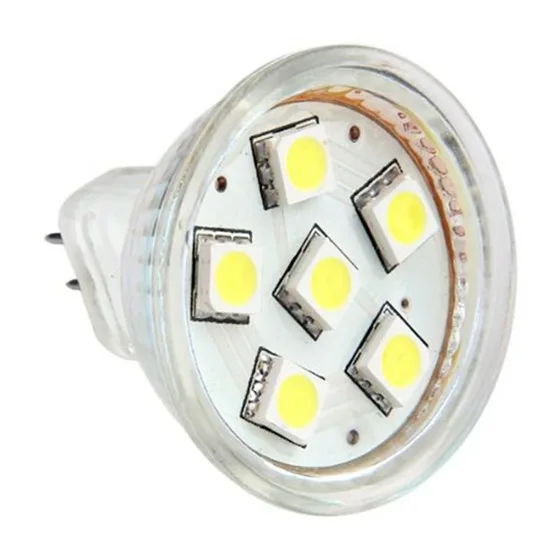 GU4 MR11 DC 12V 6 SMD 5050 Светодиодная лампа 6000 K белый|Светильники| |