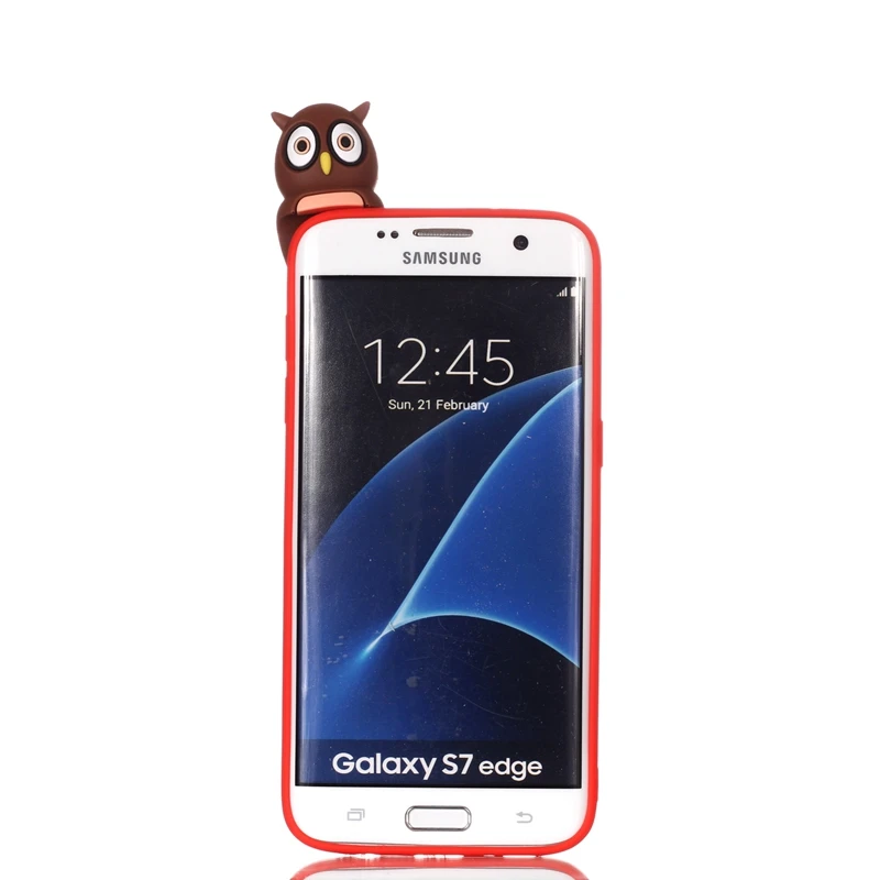 Чехол для Samsung Galaxy S7 Edge 3D мультяшная игрушка Сова панда Единорог кошка Мягкая