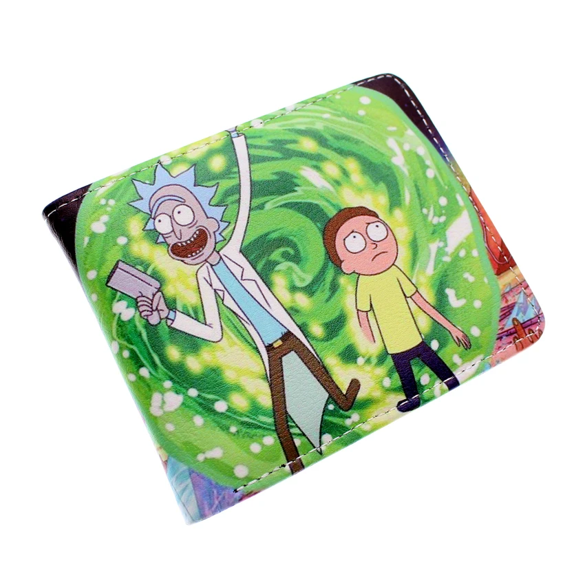 Короткие Бумажники Rick and marty Pickle Rick, студенческий двойной держатель для карт с фото слоями из искусственной кожи для мальчиков и девочек, мужские бумажники с 3D рисунком