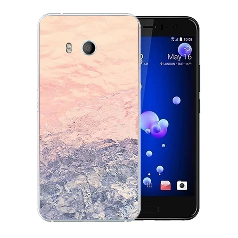 Модный чехол для HTC U11 силиконовый цветной с каменным узором телефона резиновая