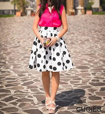 New Casual Womens Summer High Waisted Skater Full Circle Pleated A-Line Ladies Midi Skirt | Женская одежда